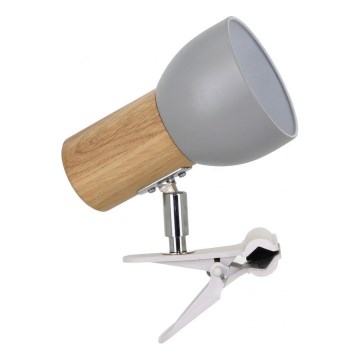 Lampa s klipem SVENDA 1xE27/60W/230V dub/šedá