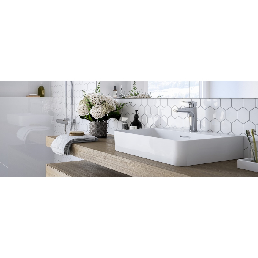 LAUFEN HF500701100000 - Umyvadlová baterie + výpusť s přepadem LAURIN 16,2 cm lesklý chrom