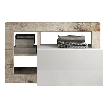 Lavice LENOR 91x59x35 cm bílá/javor
