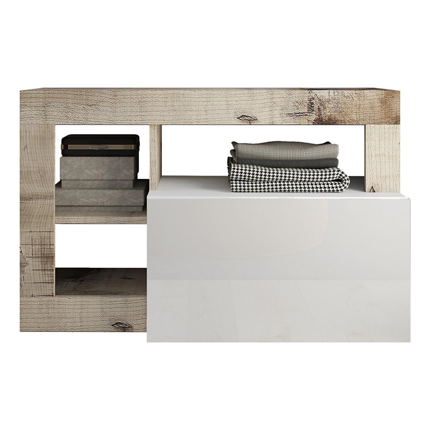 Lavice LENOR bílá/javor