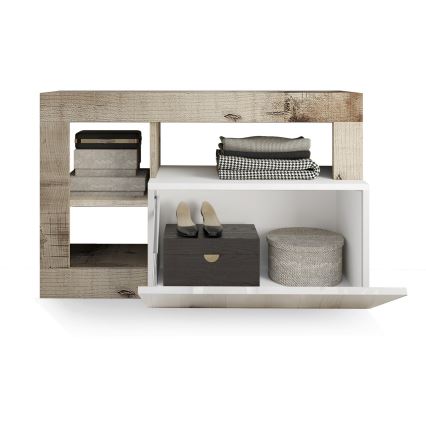 Lavice LENOR bílá/javor