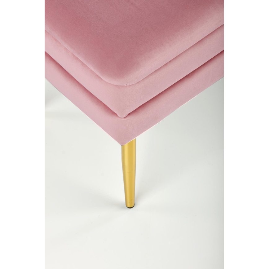 Lavice s úložným prostorem VELVA 37x78 cm růžová/zlatá