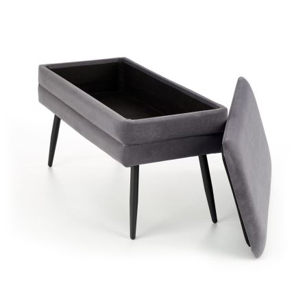Lavice s úložným prostorem VELVA 37x78 cm šedá