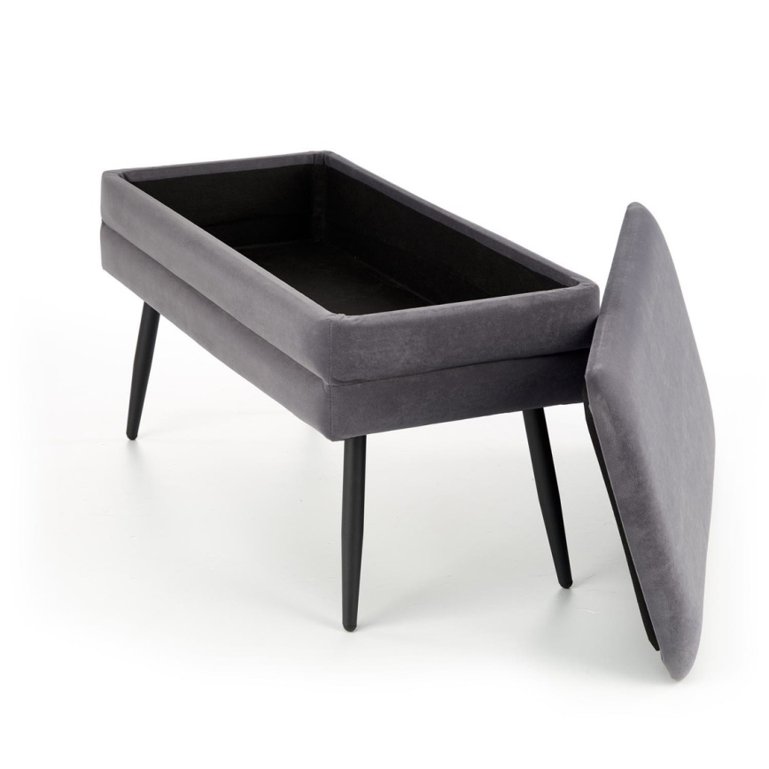 Lavice s úložným prostorem VELVA 37x78 cm šedá