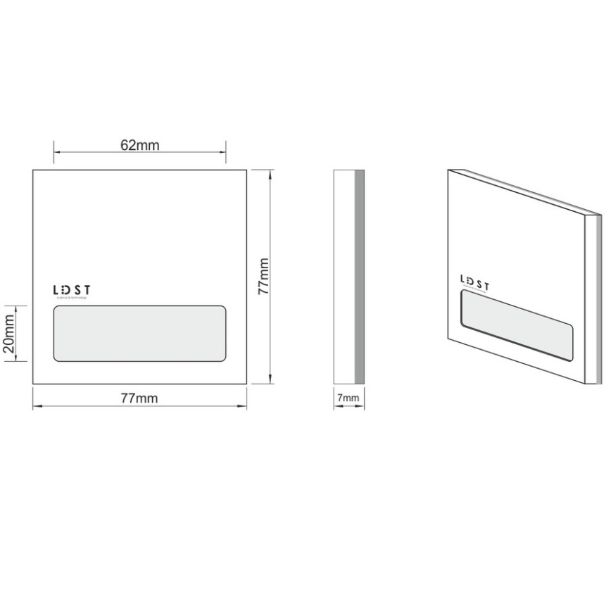 LDST AL-01-CB-BC5 - LED schodišťové svítidlo ALEX 5xLED/1,2W/230V lesklá černá 3500K