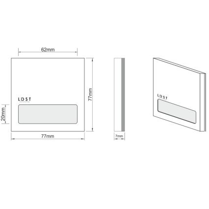 LDST AL-01-CB-BZ5 - LED schodišťové svítidlo ALEX 5xLED/1,2W/230V lesklá černá 6500K