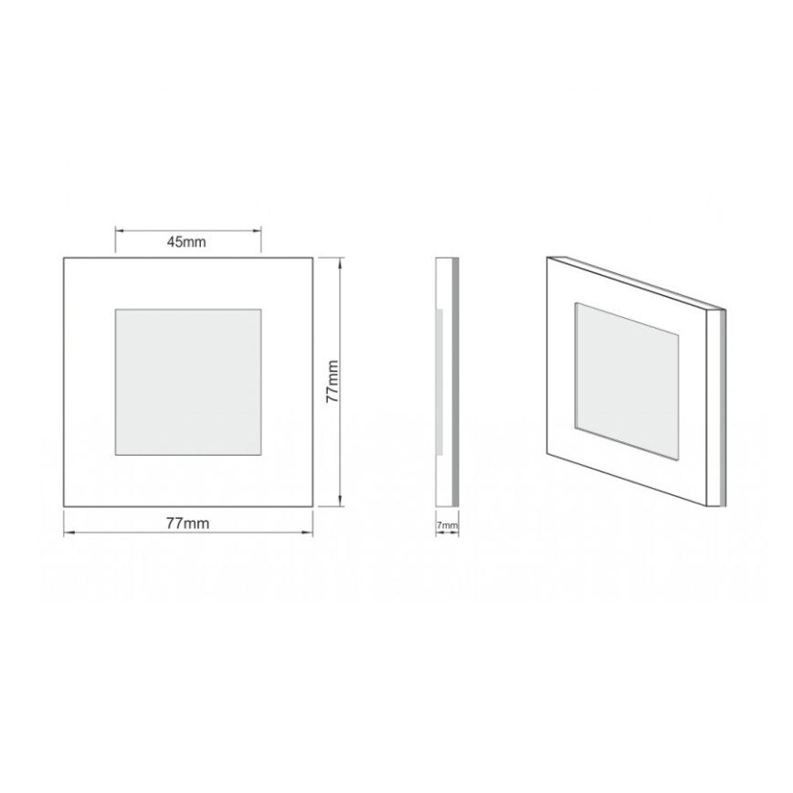 LDST AN-01-SS-BZ9 - LED schodišťové svítidlo ANGEL 9xLED/1,2W/230V matný chrom 6500K
