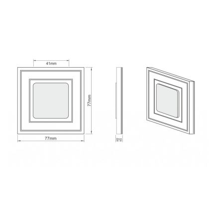 LDST KE-01-SS-BZ8 - LED schodišťové svítidlo KELLY 8xLED/1,2W/230V matný chrom 6500K