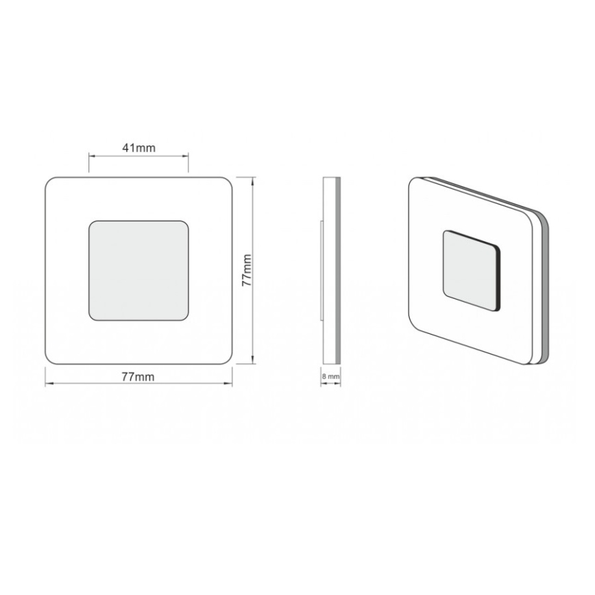 LDST SW-01-SZ-BC8 - LED schodišťové svítidlo SWIFT 8xLED1,2W/230V zlatá 3500K