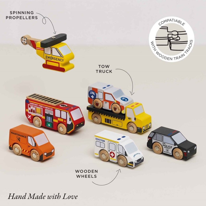 Le Toy Van - Set záchranných autíček s vrtulníkem