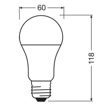 LED Antibakteriální žárovka A100 E27/13W/230V 2700K - Osram