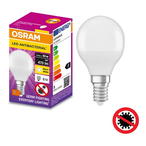 LED Antibakteriální žárovka P40 E14/4,9W/230V 2700K - Osram