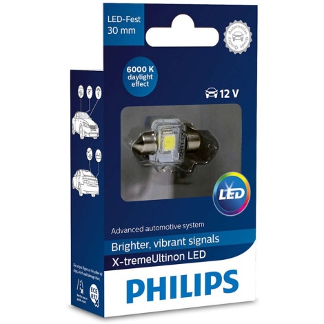 LED Autožárovka Philips X-TREME ULTINON 129416000KX1 LED C5W/12V 6000K