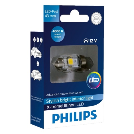 LED Autožárovka Philips X-TREME VISION 129454000KX1 C5W SV8,5/1W/12V 4000K
