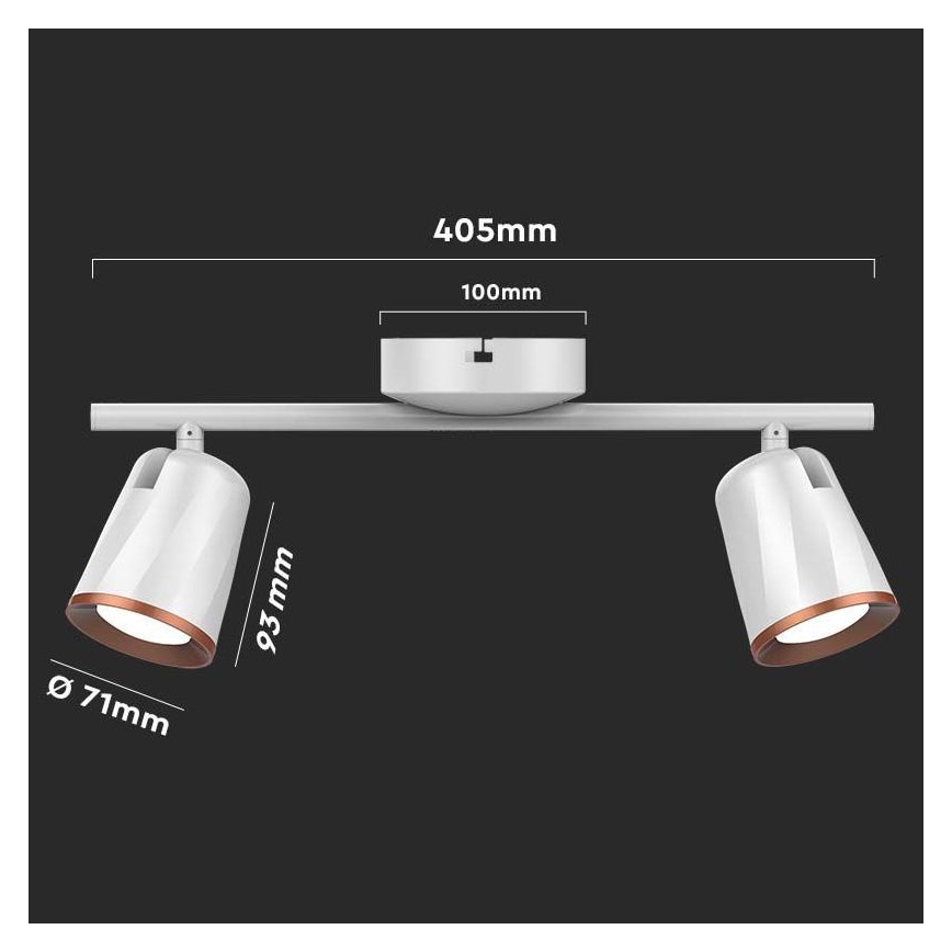 LED Bodové svítidlo 2xLED/5W/230V 3000K bílá