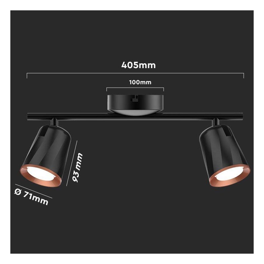 LED Bodové svítidlo 2xLED/5W/230V 3000K černá
