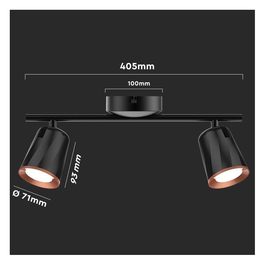 LED Bodové svítidlo 2xLED/5W/230V 4000K černá