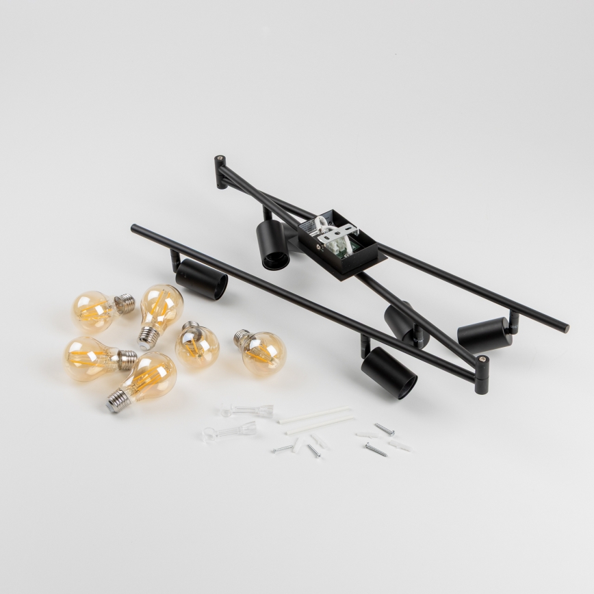 LED Bodové svítidlo 6xE27/6,5W/230V černá