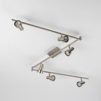 LED Bodové svítidlo 6xGU10/4,7W/230V matný chrom