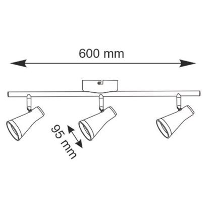 LED Bodové svítidlo BERG 3xLED/4,2W/230V černá