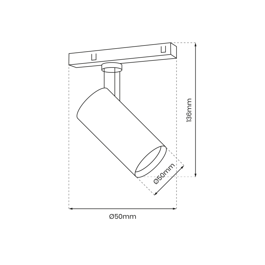 LED Bodové svítidlo do lištového systému MAGNETIC TRACK LED/10W/48V 3000K černá