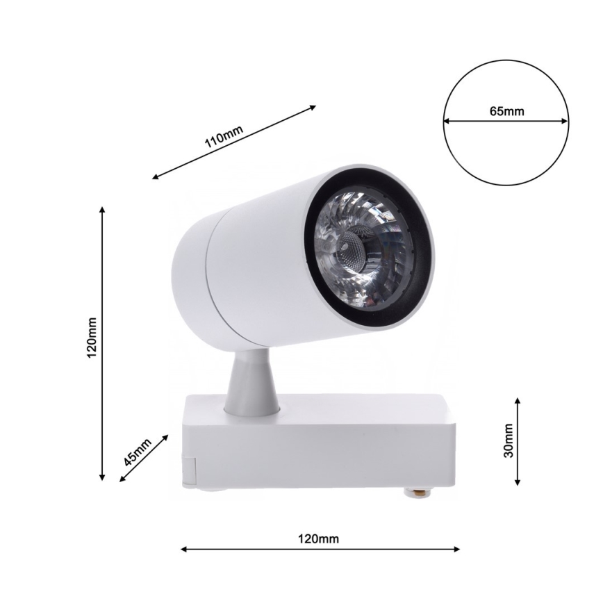 LED Bodové svítidlo do lištového systému TRACK LIGHT LED/7W/230V 4000K bílá