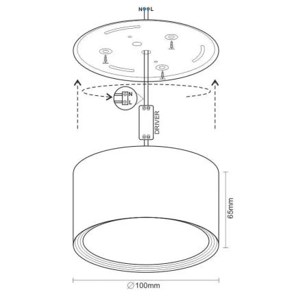 LED Bodové svítidlo LED/12W/230V 4000K pr. 10 cm bílá