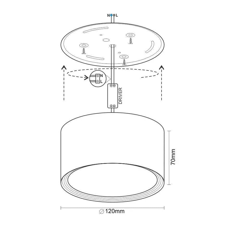 LED Bodové svítidlo LED/14W/230V 4000K pr. 12 cm bílá
