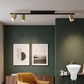 LED Bodové svítidlo LOGAN 3xGU10/10W/230V černá/zlatá