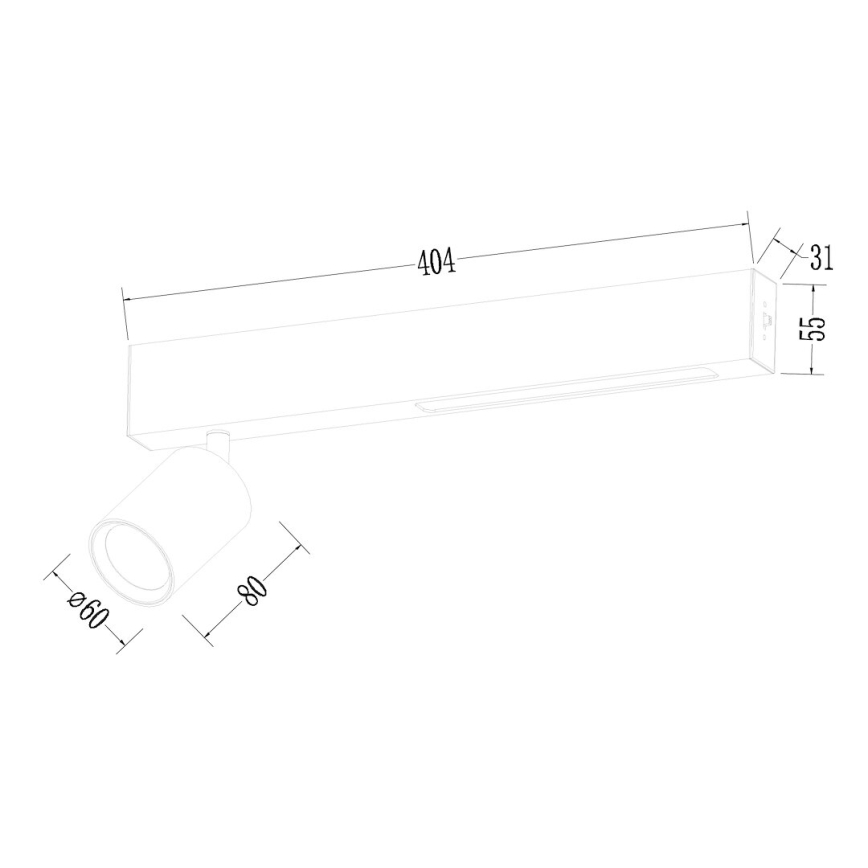 LED Bodové svítidlo MAGNET LED/5W/230V + 1xGU10/60W 3000/4000K černá
