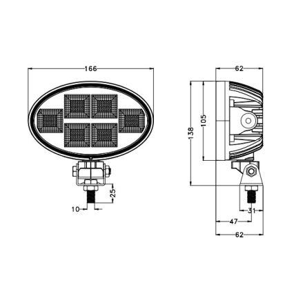 LED Bodové svítidlo pro automobil BLACK LED/150W/10-30V IP69 5700K oválný
