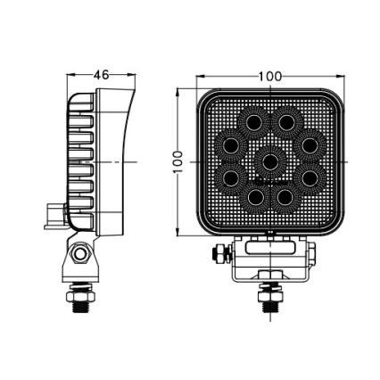 LED Bodové svítidlo pro automobil BLACK LED/36W/10-30V IP69 5700K hranatý