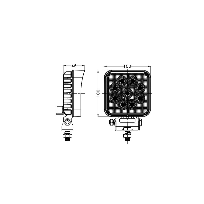 LED Bodové svítidlo pro automobil BLACK LED/36W/10-30V IP69 5700K hranatý
