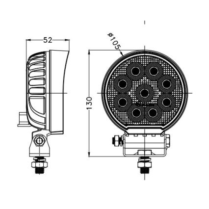 LED Bodové svítidlo pro automobil BLACK LED/36W/10-30V IP69 5700K kulatý