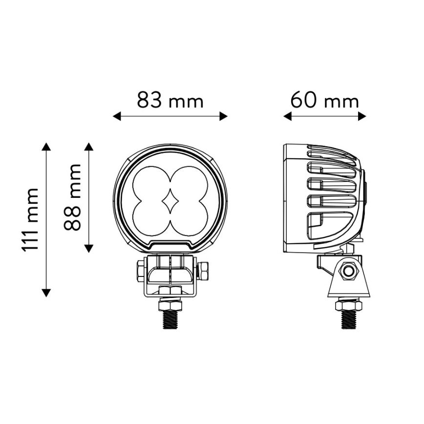 LED Bodové svítidlo pro automobil BLACK LED/40W/10-30V IP69 5700K kulatý