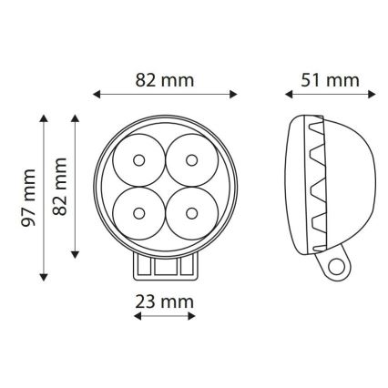 LED Bodové svítidlo pro automobil EPISTAR LED/12W/10-30V IP67 6000K