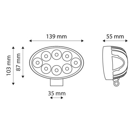 LED Bodové svítidlo pro automobil EPISTAR LED/24W/10-30V IP67 6000K