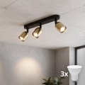LED Bodové svítidlo TOP 3xGU10/10W/230V černá/zlatá