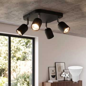 LED Bodové svítidlo TOP 4xGU10/10W/230V černá