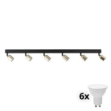 LED Bodové svítidlo TOP 6xGU10/10W/230V černá/zlatá