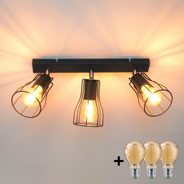 LED Bodové svítidlo TUBE II 3xE27/15W/230V černá
