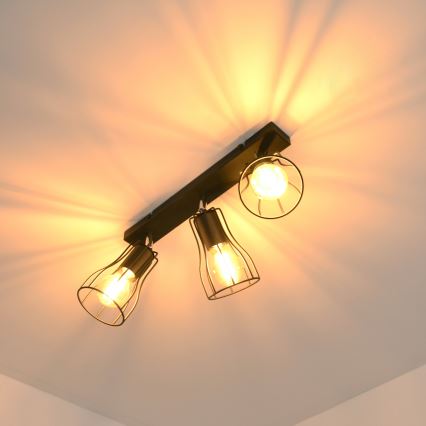 LED Bodové svítidlo TUBE II 3xE27/15W/230V černá