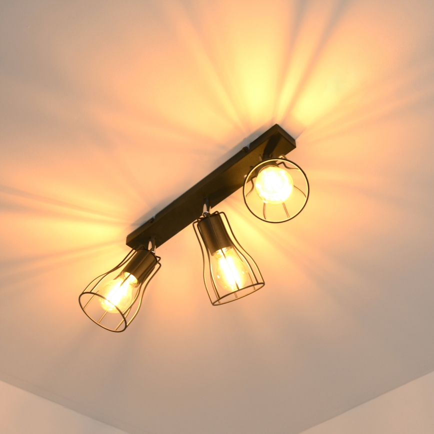 LED Bodové svítidlo TUBE II 3xE27/15W/230V černá