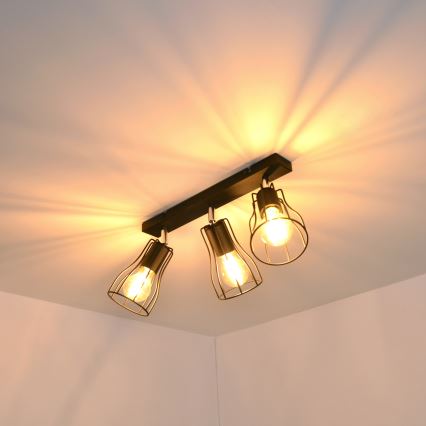 LED Bodové svítidlo TUBE II 3xE27/15W/230V černá