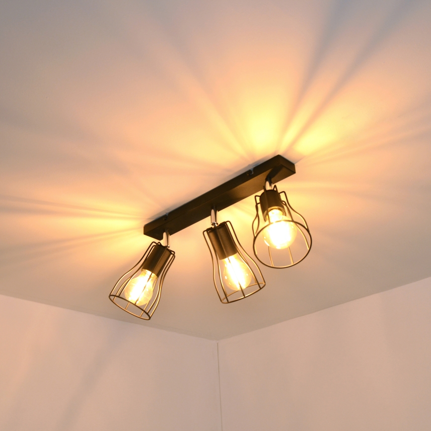 LED Bodové svítidlo TUBE II 3xE27/15W/230V černá