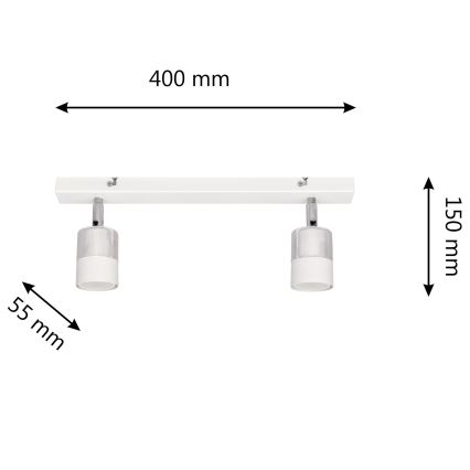 LED Bodové svítidlo TUBSSON 2xGU10/4,8W/230V bílá/lesklý chrom