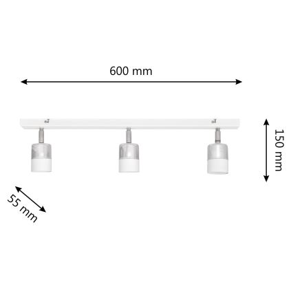 LED Bodové svítidlo TUBSSON 3xGU10/4,8W/230V bílá/lesklý chrom