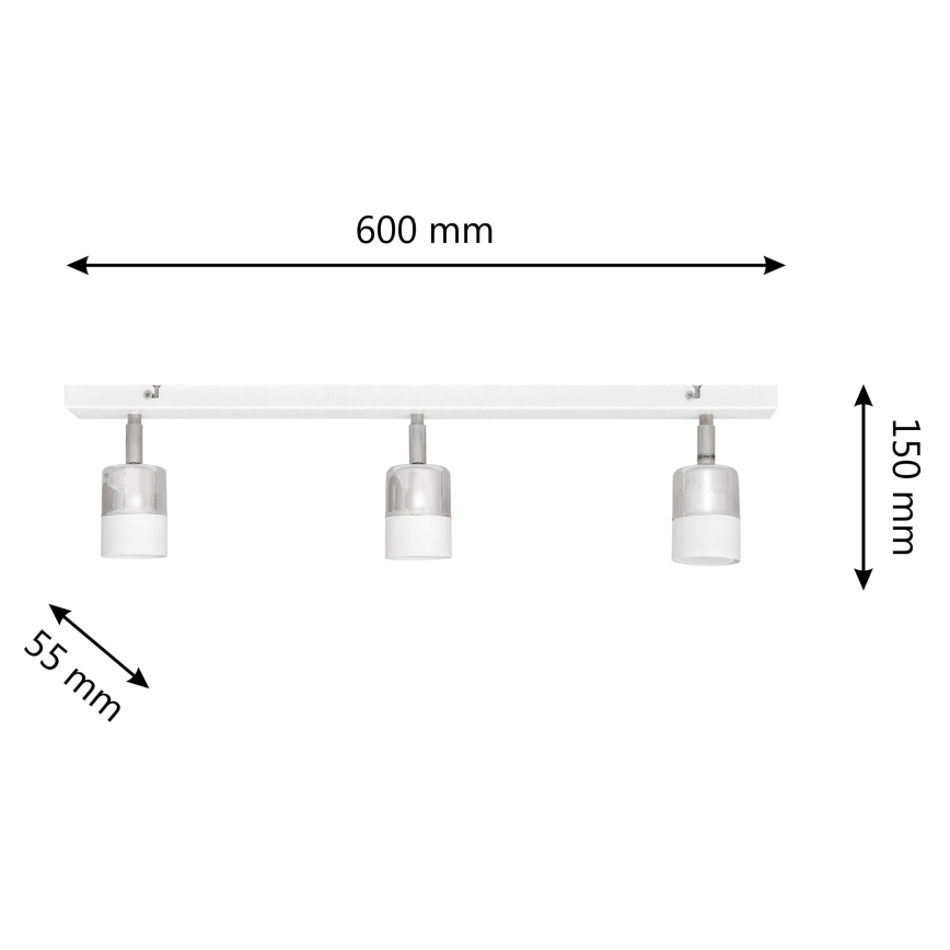 LED Bodové svítidlo TUBSSON 3xGU10/4,8W/230V bílá/lesklý chrom