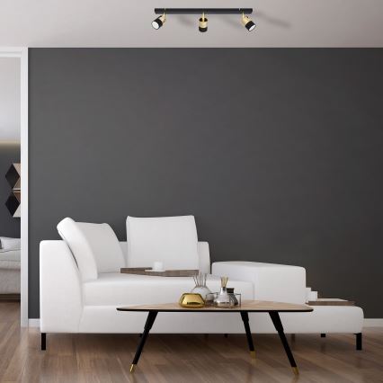 LED Bodové svítidlo TUBSSON 3xGU10/4,8W/230V černá/zlatá