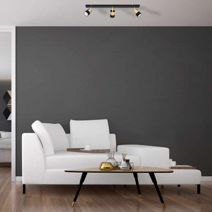 LED Bodové svítidlo TUBSSON 3xGU10/4,8W/230V černá/zlatá